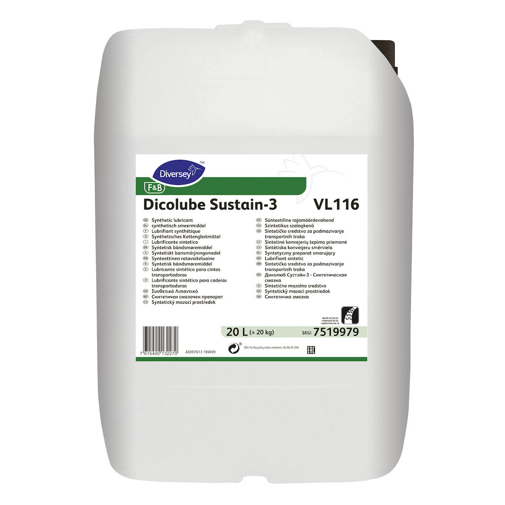 Dicolube Sustain-3 VL116 20L - Lubrificante sintético para cadeias transportadoras